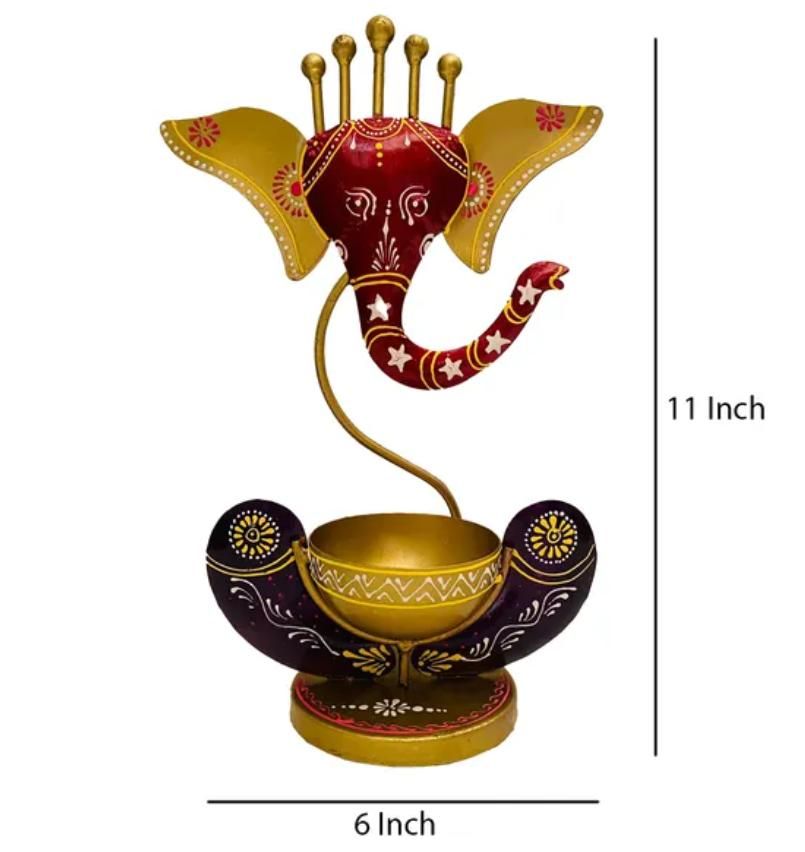 Lord Ganesha with Tealight Candle Holder