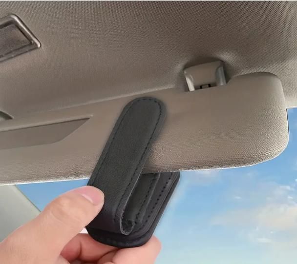 Leather Car Visor Sunglass Holder