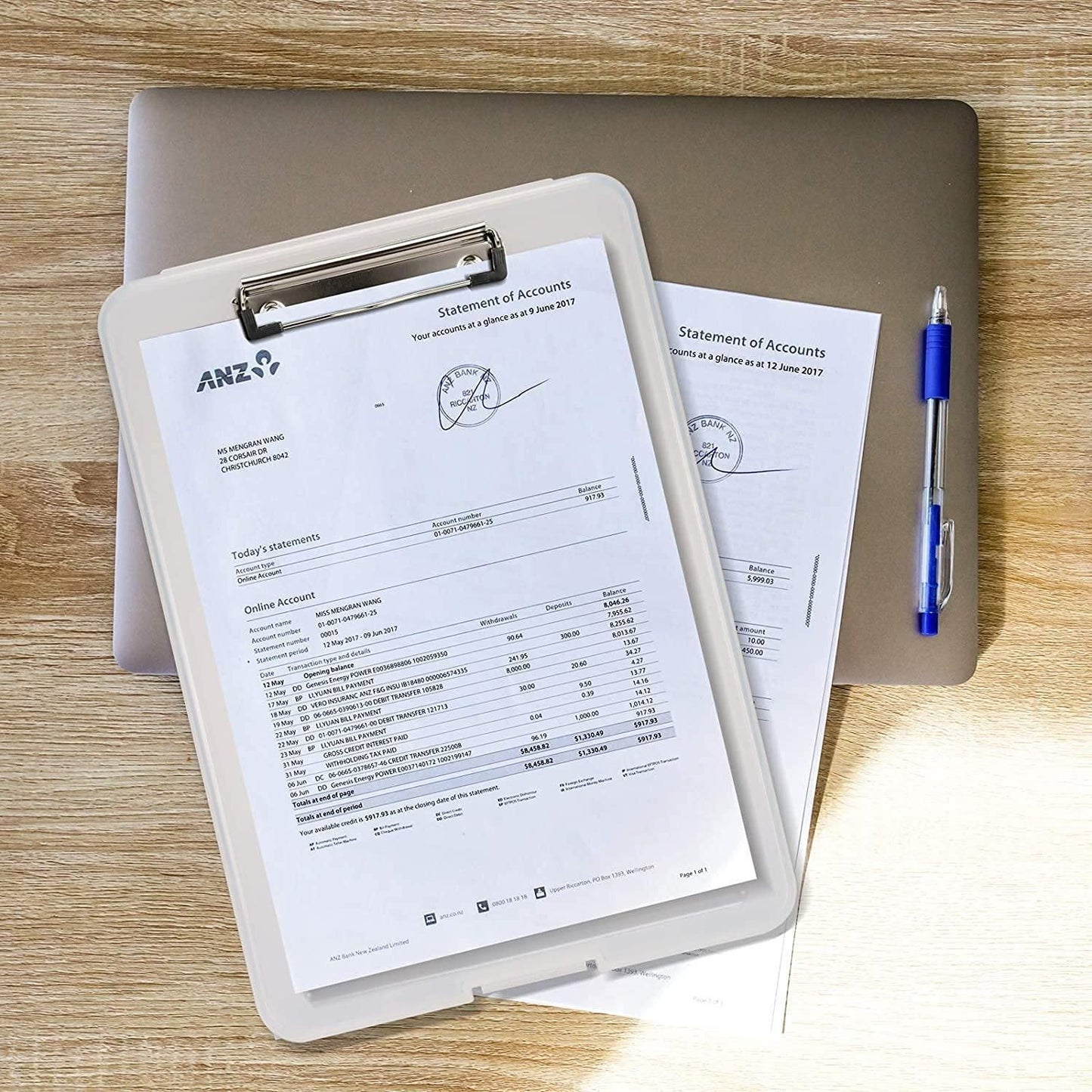 Clipboard Paper Holder with Storage