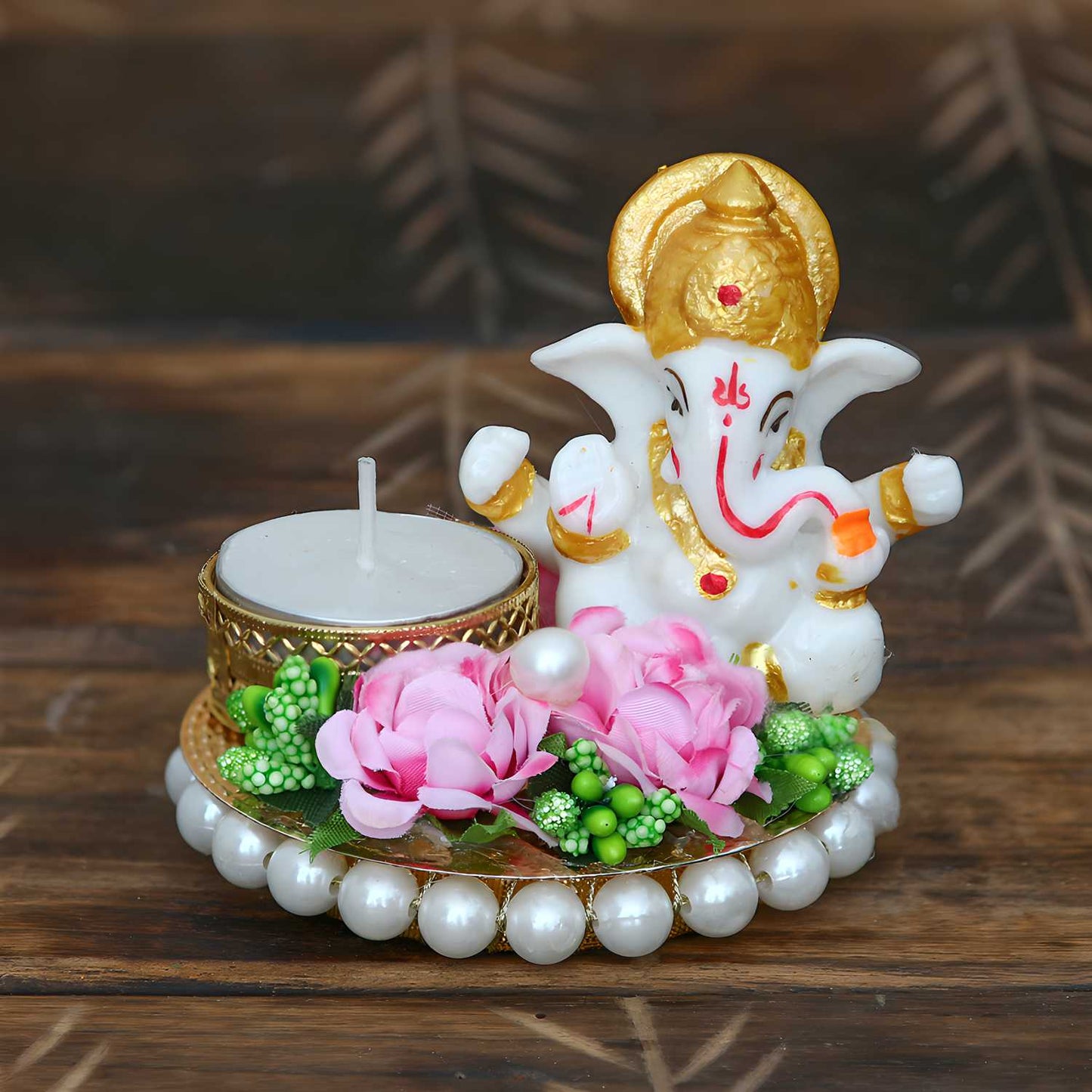 Lord Ganesha with Tea Light Holder