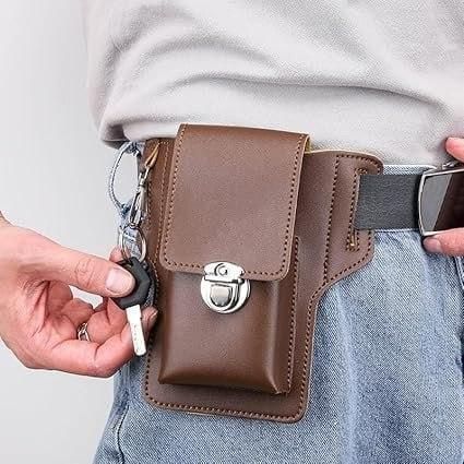 PU Leather Mobile Pouch with Belt Loop