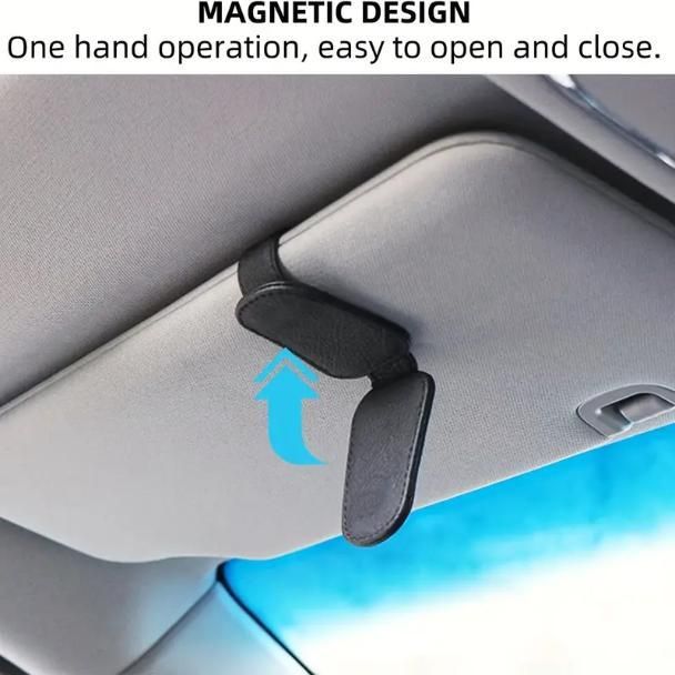 Leather Car Visor Sunglass Holder