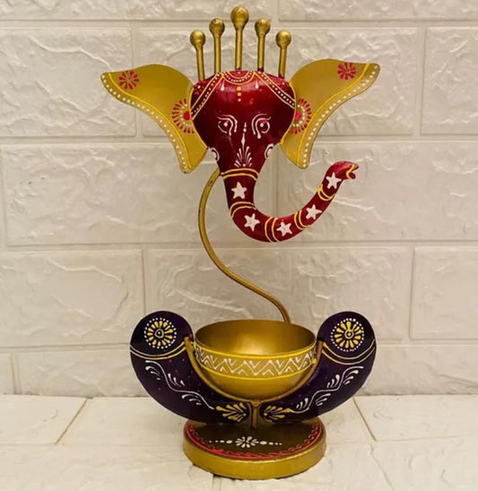 Lord Ganesha with Tealight Candle Holder