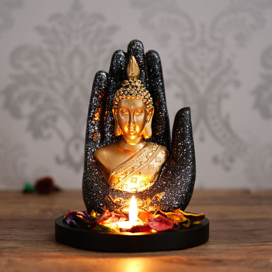 Palm Buddha with Tealight