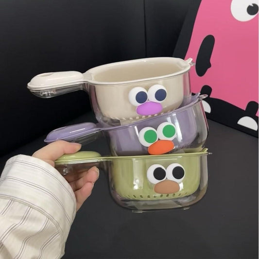 Dual-Layer Veggie & Fruit Draining Basket with Handle