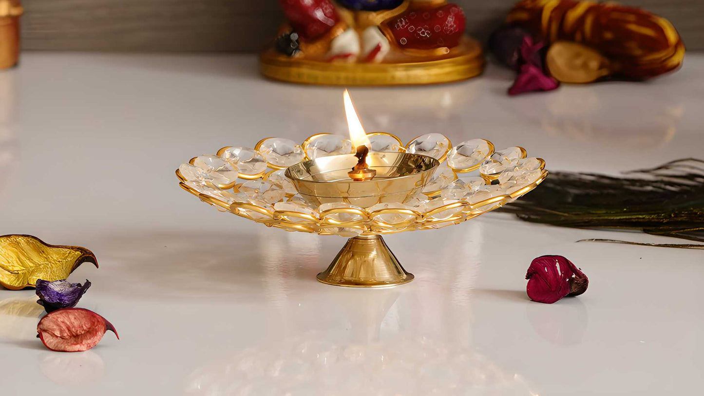 Bowl Shape Crystal Tea Light Holder