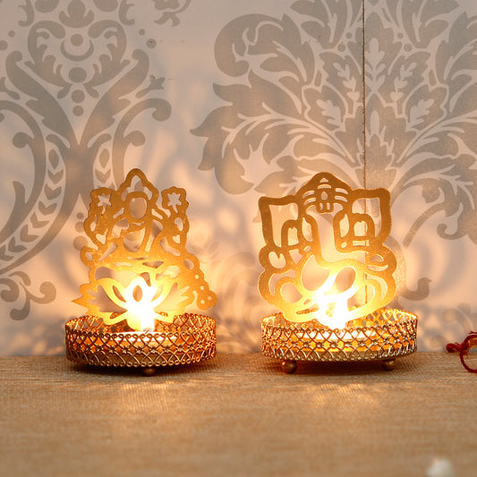 Lord Ganesha & Laxmi Tea Light Holder