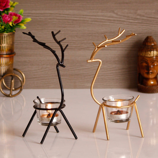 Deer Shape Metal Decor with Tea Light Holder