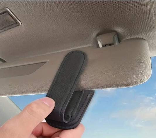 Leather Car Visor Sunglass Holder