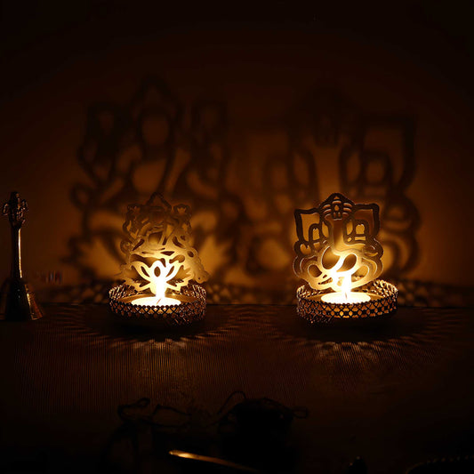 Lord Ganesha & Laxmi Tea Light Holder