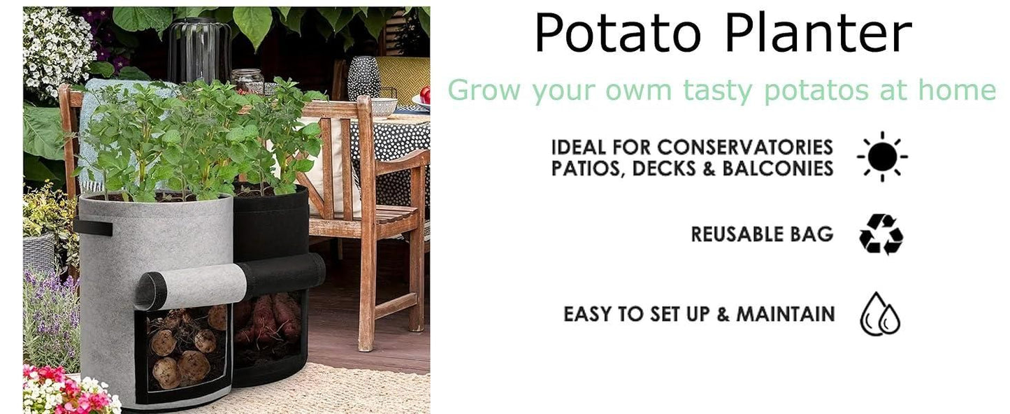 Grow Bag with Harvest Window for Root Vegetables