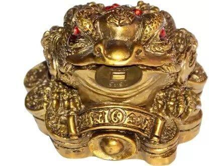 Vastu / Feng Shui / Three Legged Frog With Coin For Health, Wealth And Happiness