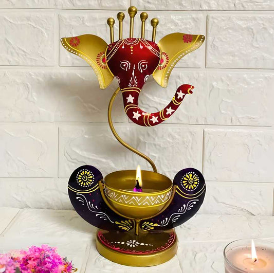 Lord Ganesha with Tealight Candle Holder