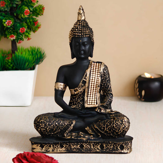 Black and Golden Meditating Lord Buddha